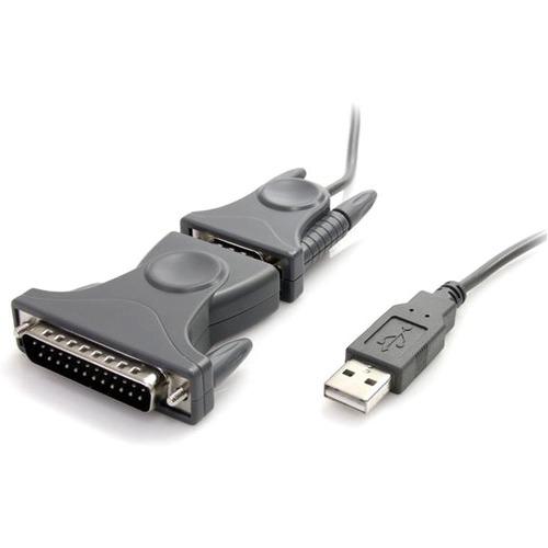 StarTech.com USB to Serial Adapter - 3 ft - 1m - with DB9 to DB25 Pin Adapter - Prolific PL-2303 - USB to RS232 Adapter Cable