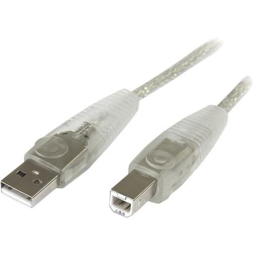 StarTech.com Transparent USB 2.0 cable - 4 pin USB Type A (M) - 4 pin USB Type B (M) - ( USB - Hi-Speed USB ) - 15 ft
