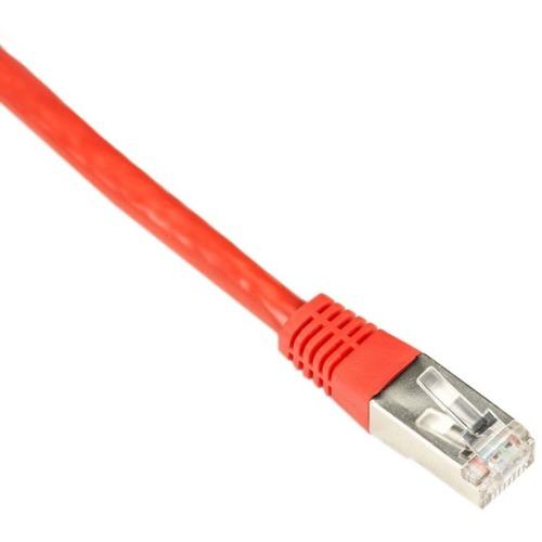 Black Box Cat5e 100-MHz Shielded, Stranded PVC Cable, (SSTP PIMF), PVC, Red, 2-ft. (0.6-m)