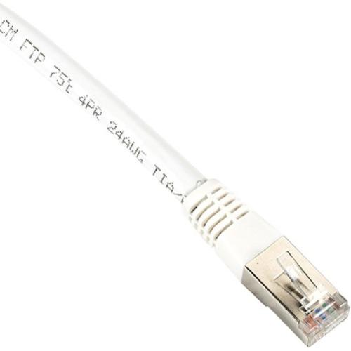 Black Box Cat6 400-MHz, Shielded, Solid Backbone Cable (FTP), PVC, White, 20-ft. (6.1-m)