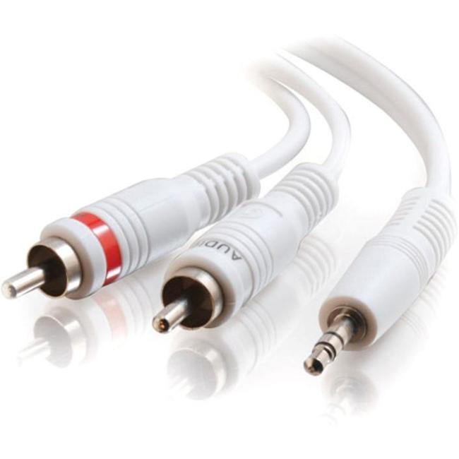 C2G 100ft One 3.5mm Stereo Male to Two RCA Stereo Male Audio Y-Cable - White