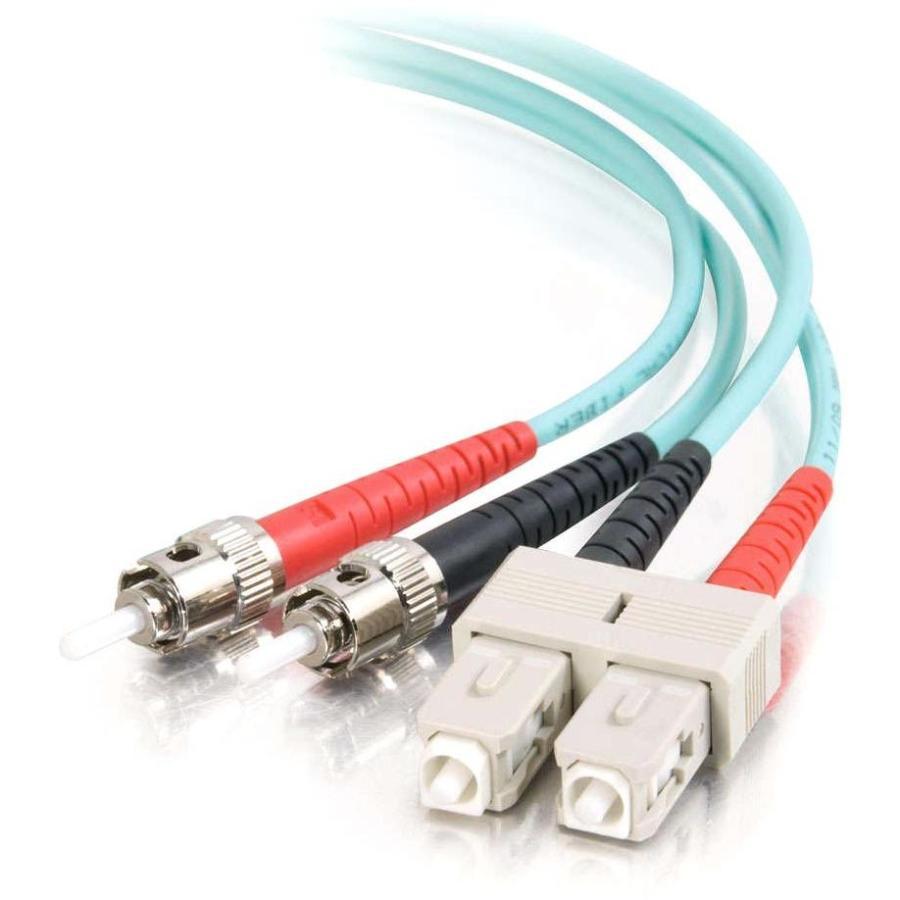 C2G-2m SC-ST 10Gb 50-125 OM3 Duplex Multimode Fiber Optic Cable (TAA Compliant) - Aqua