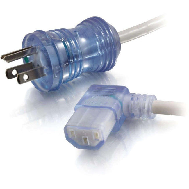 C2G 10ft 18 AWG Hospital Grade Power Cord (NEMA 5-15P to IEC320C13R) - Gray with Clear Connectors