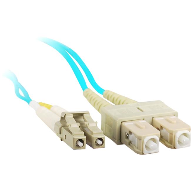 SIIG 10M 10Gb Aqua Multimode 50-125 Duplex Fiber Patch Cable LC-SC