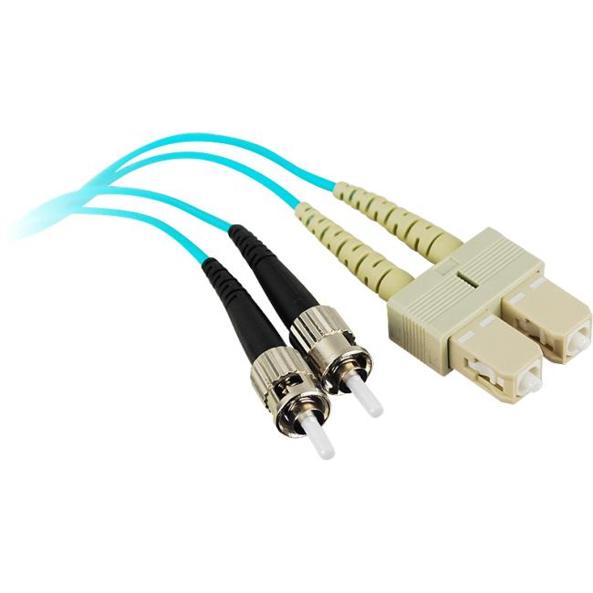 SIIG 2M 10Gb Aqua Multimode 50-125 Duplex Fiber Patch Cable SC-ST