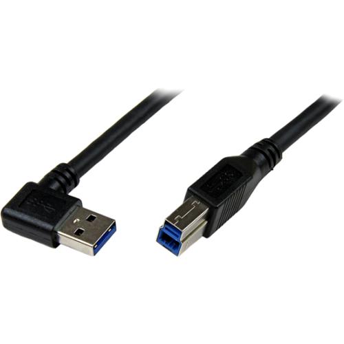 StarTech.com 1m Black SuperSpeed USB 3.0 Cable - Right Angle A to B - M-M