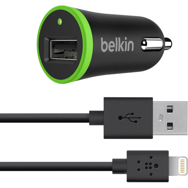 Belkin Car Charger with Lightning to USB Cable (10 Watt-2.1 Amp)