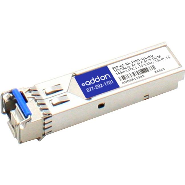 AddOn Zhone SFP-GE-BX-1490-SLC Compatible TAA Compliant 1000Base-BX SFP Transceiver (SMF, 1490nmTx-1310nmRx, 10km, LC, DOM)