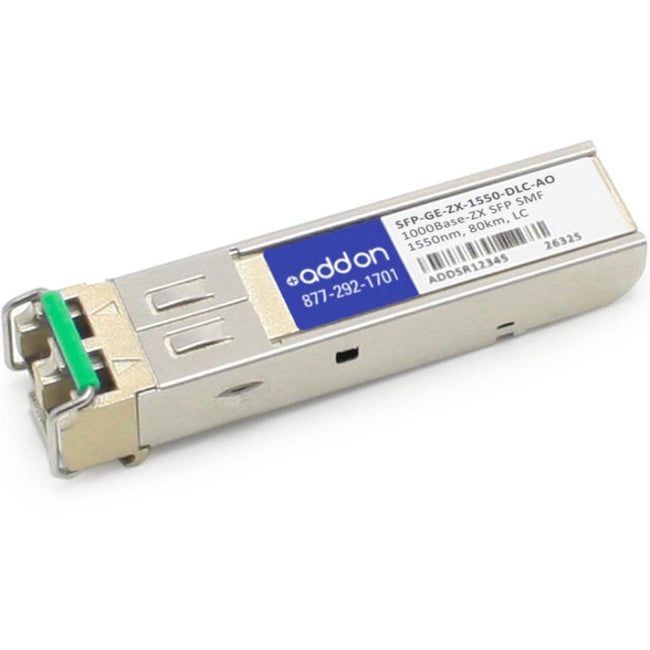 AddOn Zhone SFP-GE-ZX-1550-DLC Compatible TAA Compliant 1000Base-ZX SFP Transceiver (SMF, 1550nm, 80km, LC)
