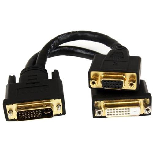 StarTech.com 8in Wyse DVI Splitter Cable - DVI-I to DVI-D and VGA - M-F