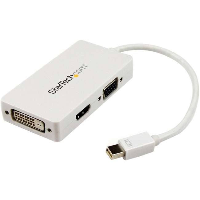 StarTech.com Travel A-V adapter: 3-in-1 Mini DisplayPort to VGA DVI or HDMI converter - white