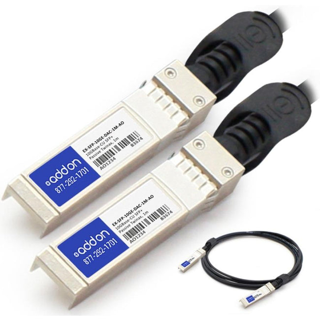 AddOn Juniper Networks EX-SFP-10GE-DAC-1M Compatible TAA Compliant 10GBase-CU SFP+ to SFP+ Direct Attach Cable (Passive Twinax, 1m)