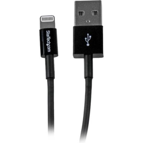 StarTech.com 1m (3ft) Black Apple 8-pin Slim Lightning Connector to USB Cable for iPhone - iPod - iPad