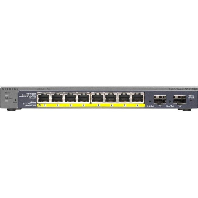 Netgear Prosafe 8-Port Gigabit PoE Smart Switch with 2 Gigabit Fiber SFP