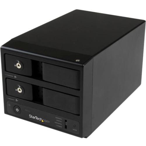 StarTech.com USB 3.0 - eSATA Dual-Bay Trayless 3.5" SATA III Hard Drive Enclosure with UASP - 2-Bay SATA 6 Gbps Hot-Swap HDD Enclosure