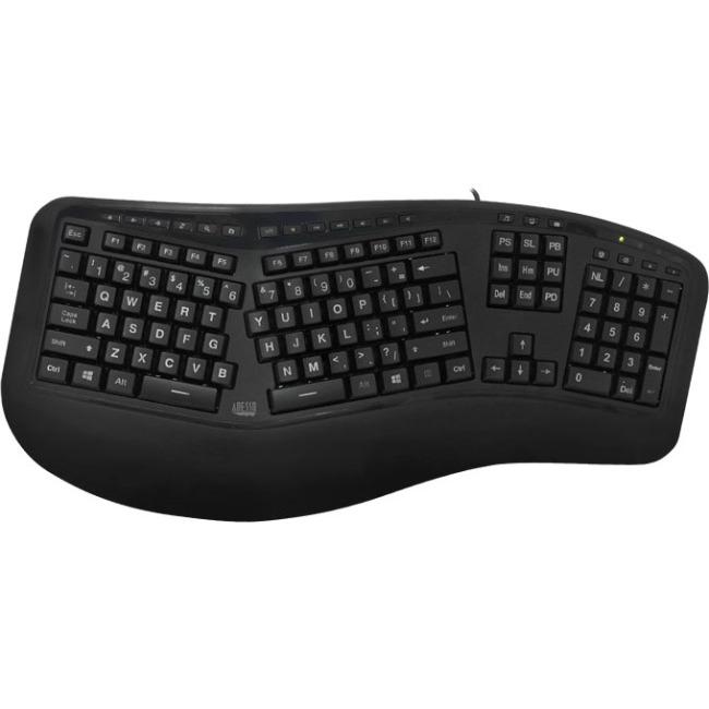Adesso Tru-Form 150 - 3-Color Illuminated Ergonomic Keyboard