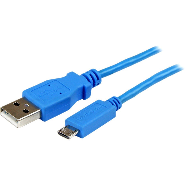 StarTech.com 1m Blue Mobile Charge Sync USB to Slim Micro USB Cable for Smartphones and Tablets - A to Micro B M-M