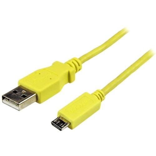 StarTech.com 1m Yellow Mobile Charge Sync USB to Slim Micro USB Cable for Smartphones and Tablets - A to Micro B M-M