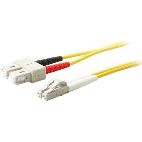 AddOn 10m LC (Male) to SC (Male) Yellow OS1 Duplex Fiber OFNR (Riser-Rated) Patch Cable