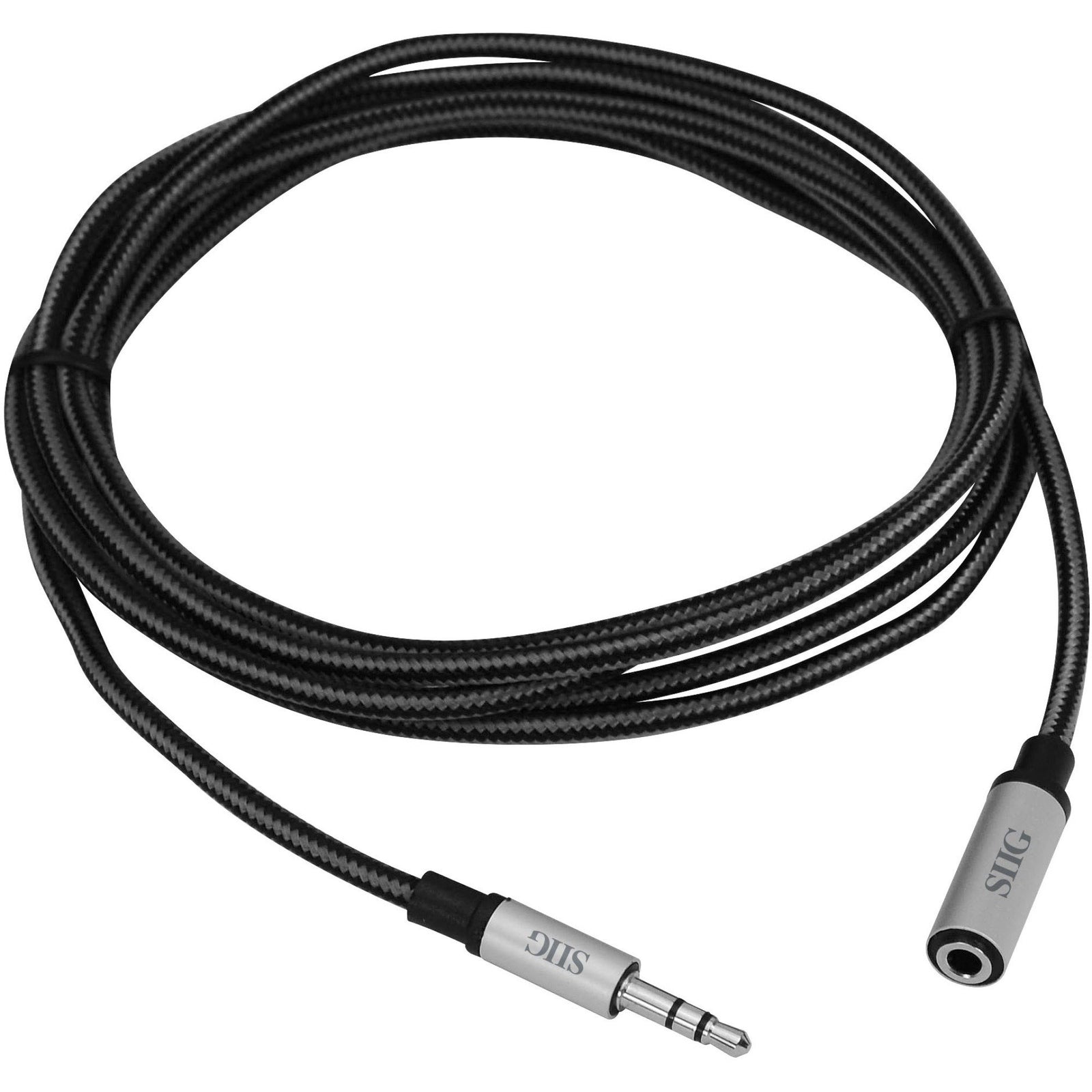 SIIG Woven Fabric Braided 3.5mm Stereo Aux Cable (M-F) - 2M