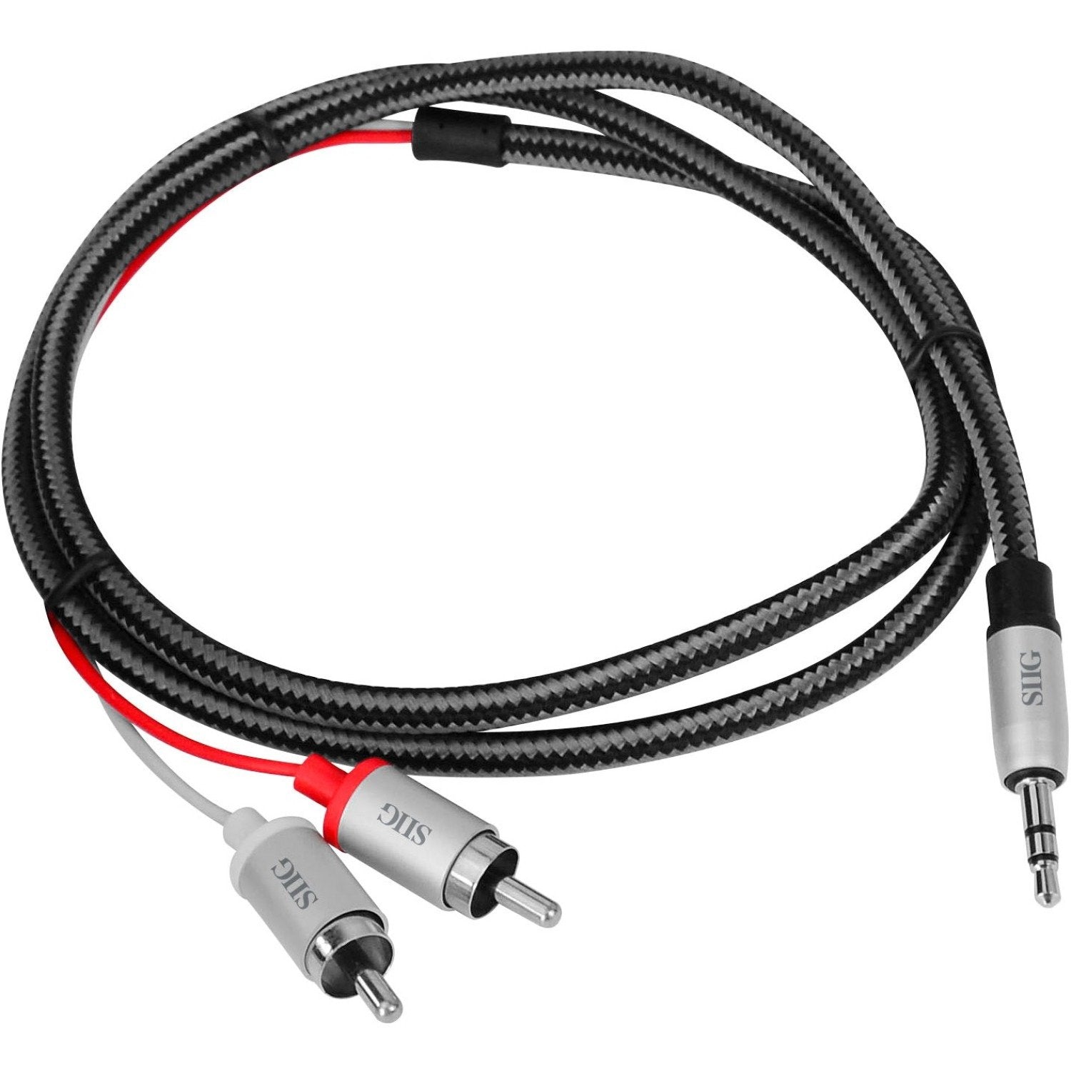SIIG Woven Fabric Braided 3.5mm to RCA Stereo Cable (M-M) - 1M