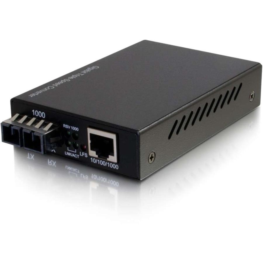 C2G 10-100-1000 Base-Tx to 1000Base SC SC Gigabit Media Converter